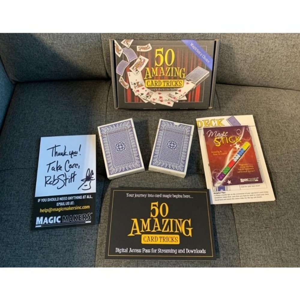 50 Amazing Card Tricks Kit for All Ages With Trick Decks Included